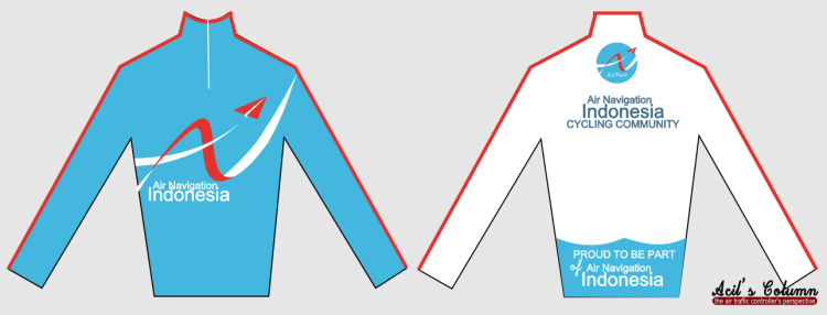 Jersey (baju sepeda) komunitas AirNav Indonesia
