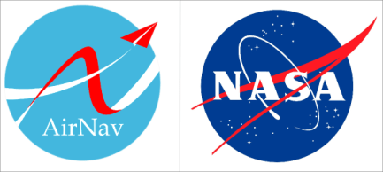 Komparasi logo Airnav Indonesia dan logo Nasa
